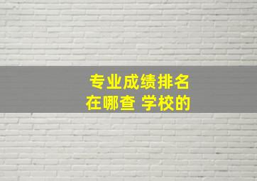 专业成绩排名在哪查 学校的